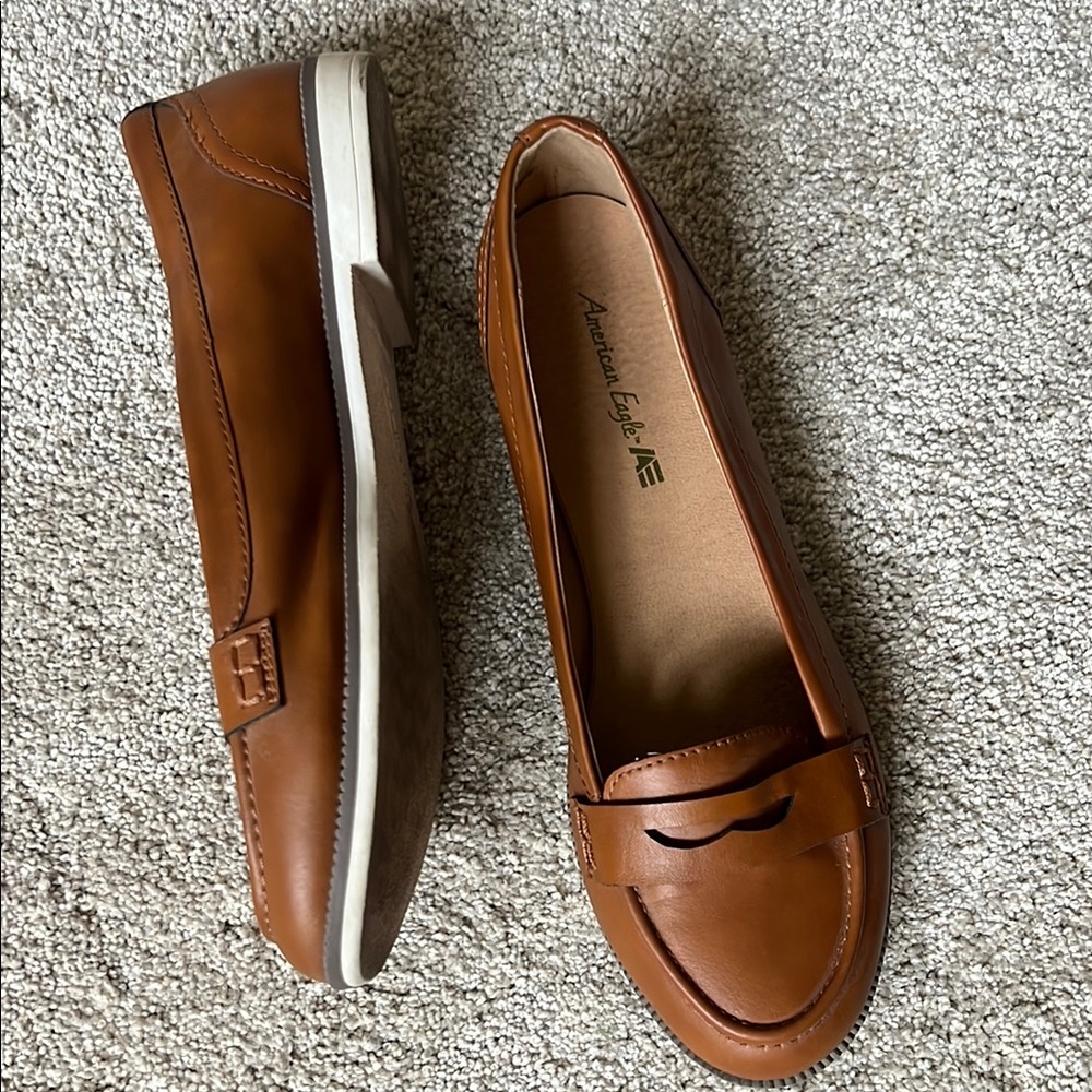 American Eagle Outfitters Brown Flats Classic Penny Loafers